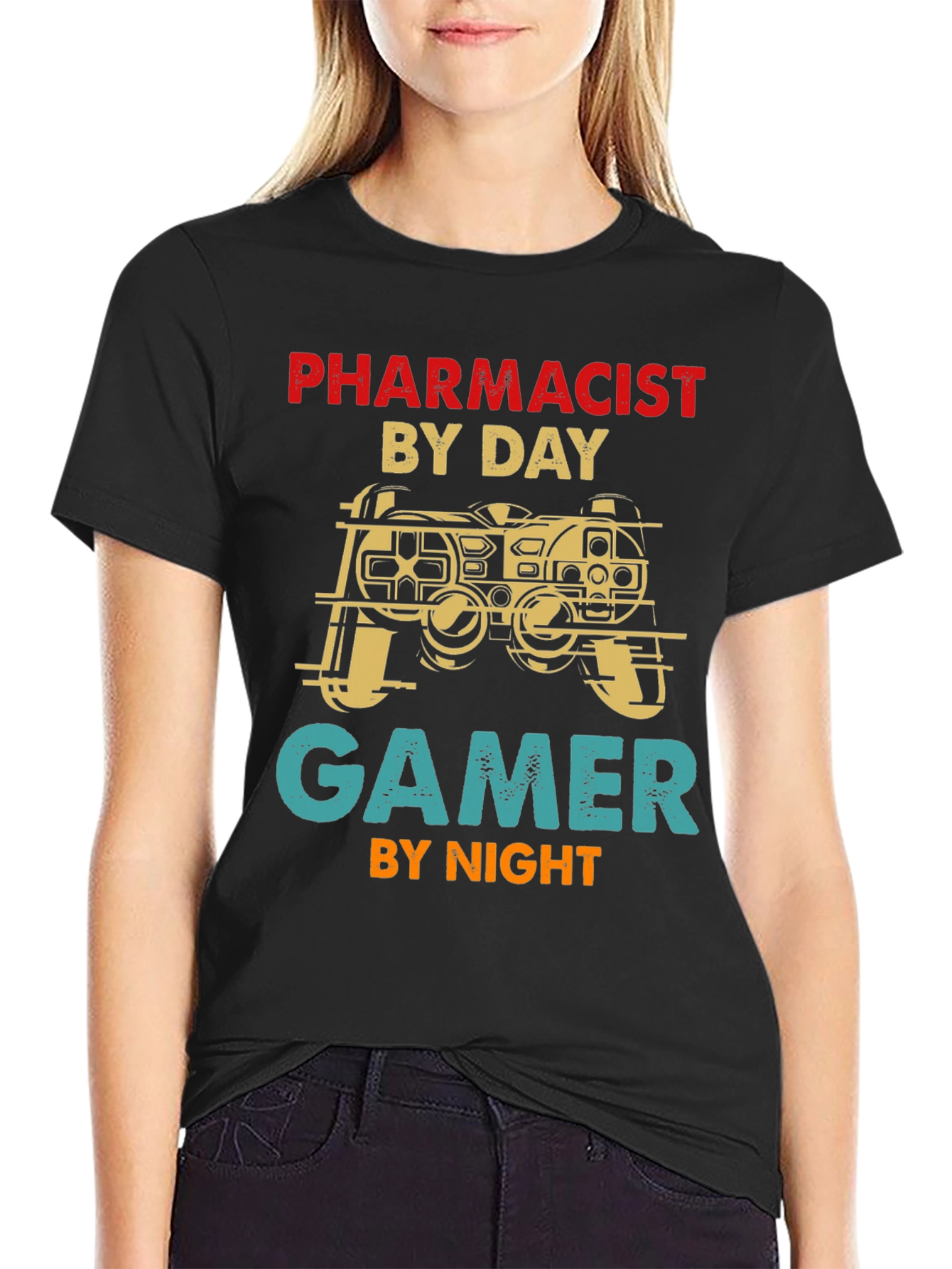 Black Pharmacist Gamer T-Shirt - Novelty Apparel view 2
