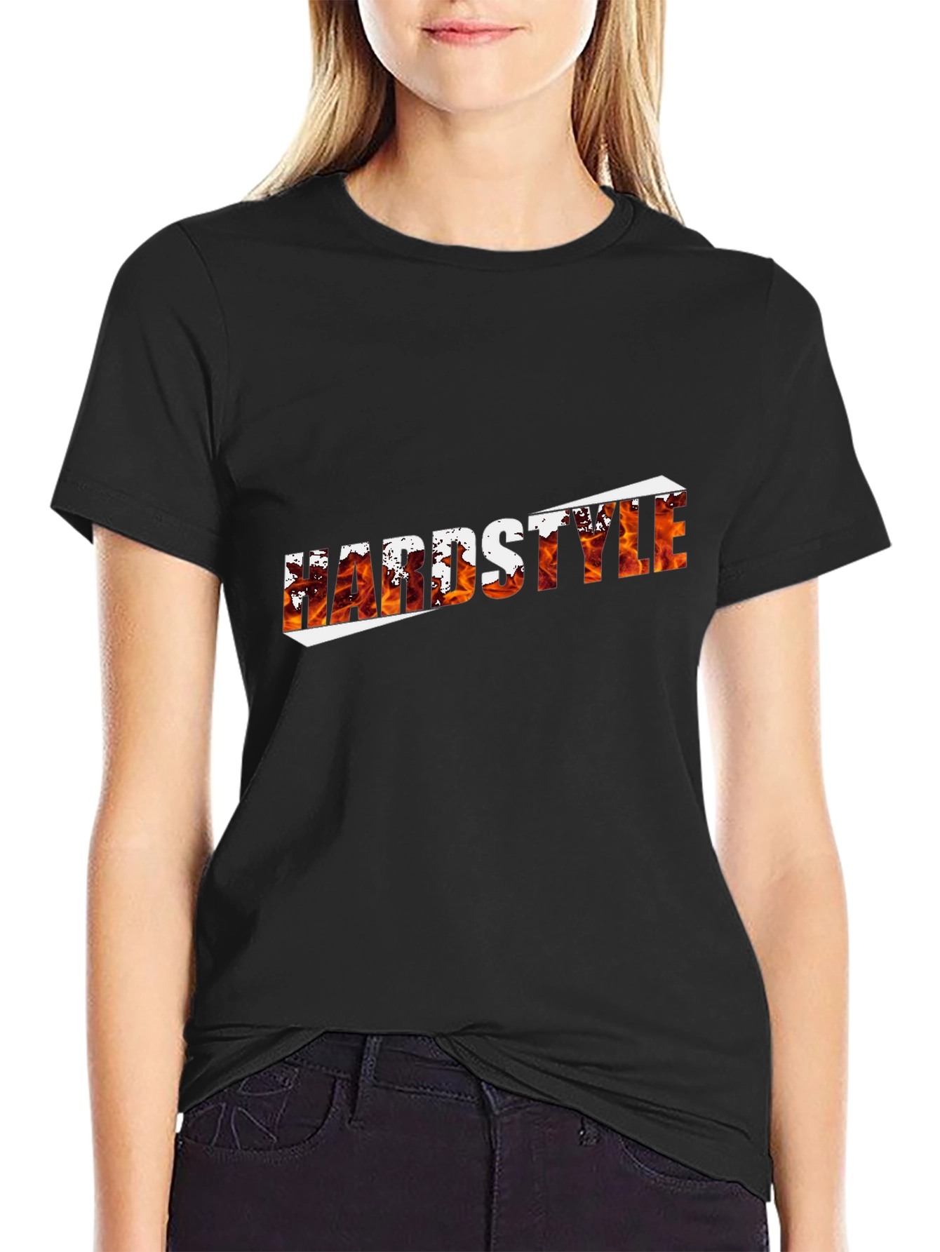 Black Hardstyle Fire Graphic Black T-Shirt view 2