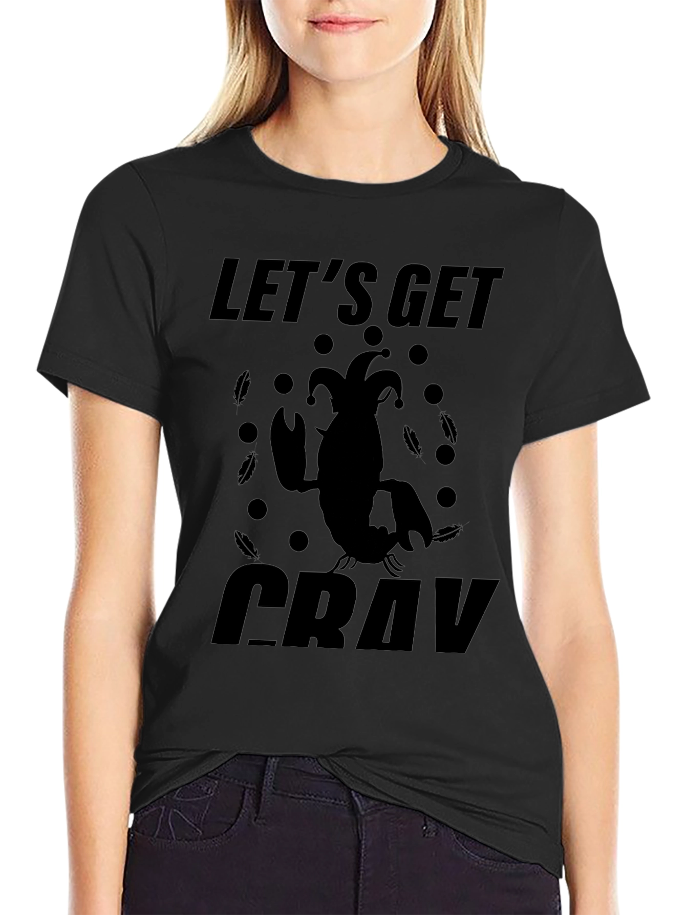 Black Let's Get Cray T-Shirt - Unique Graphic Tee view 2