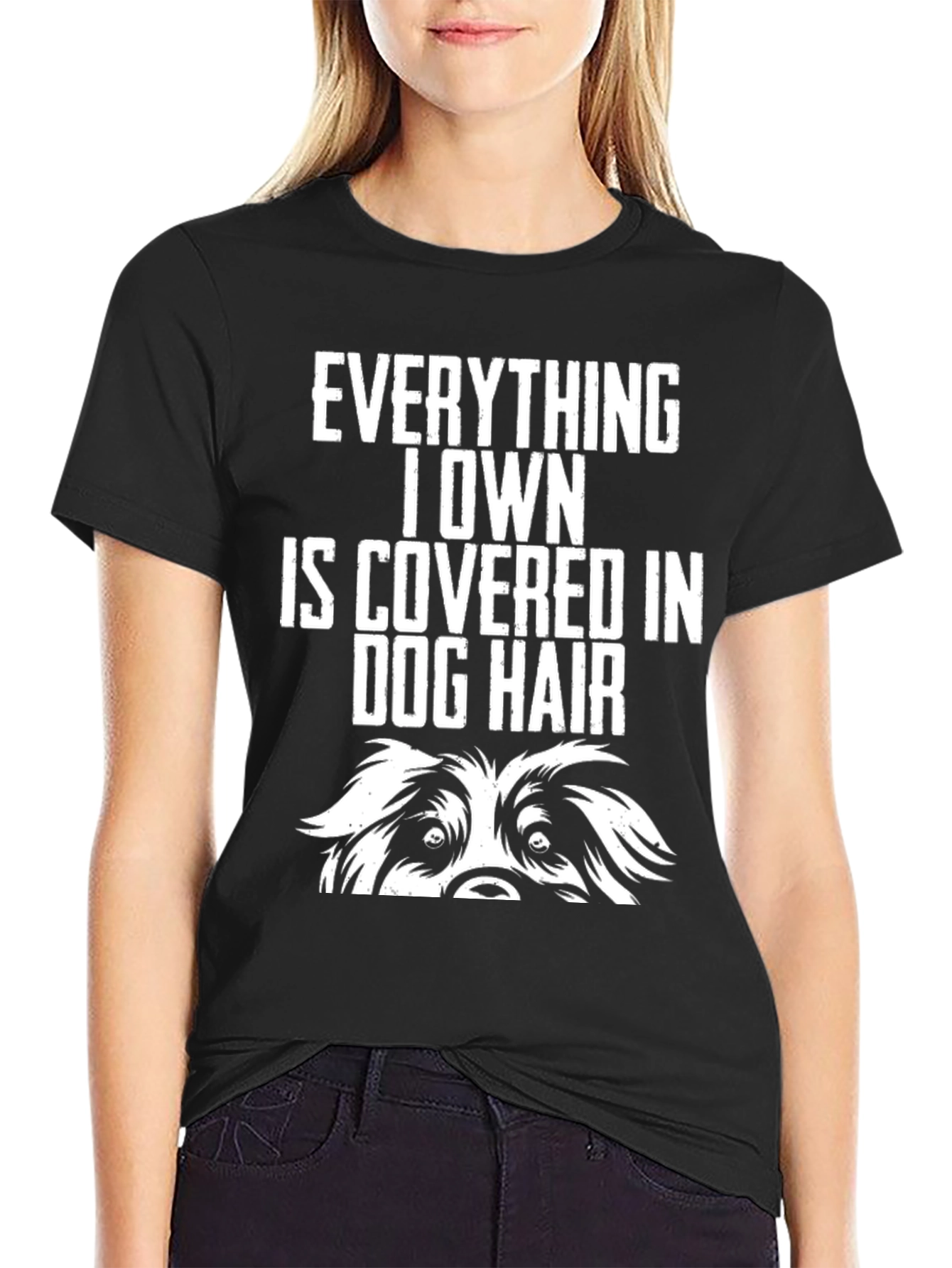 Black Dog Hair T-Shirt view 2