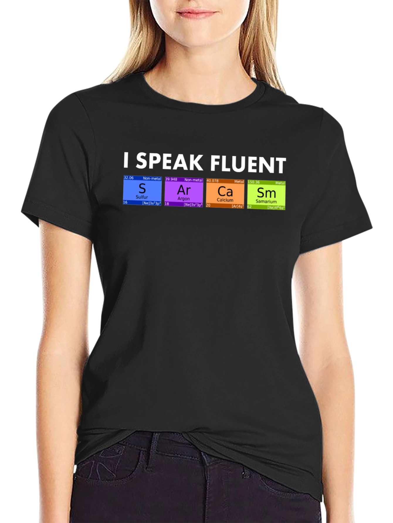 Black I Speak Fluent SArCaSm T-Shirt view 2