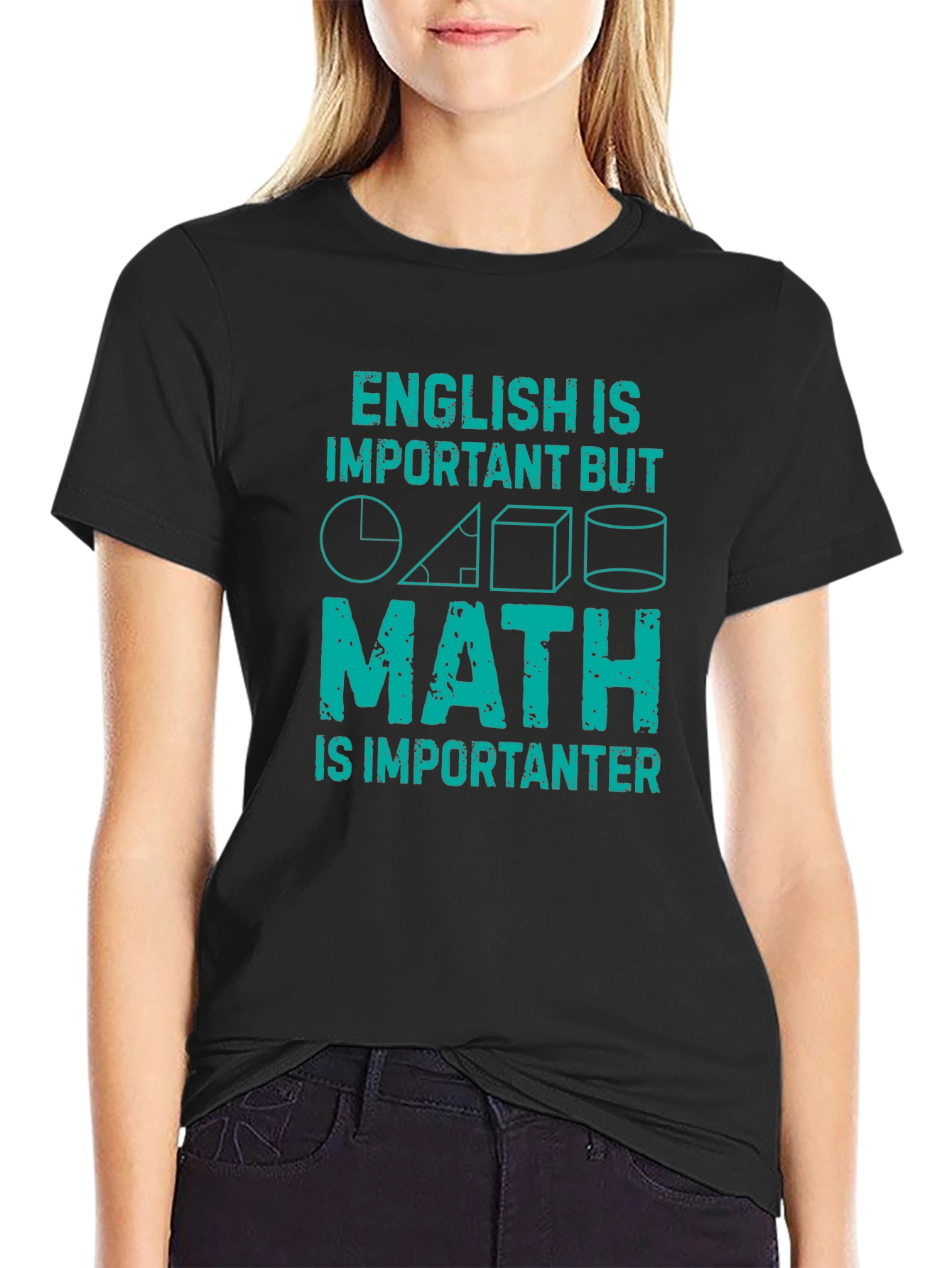 Black Math is Importanter T-Shirt - Funny Math Lover Tee view 2