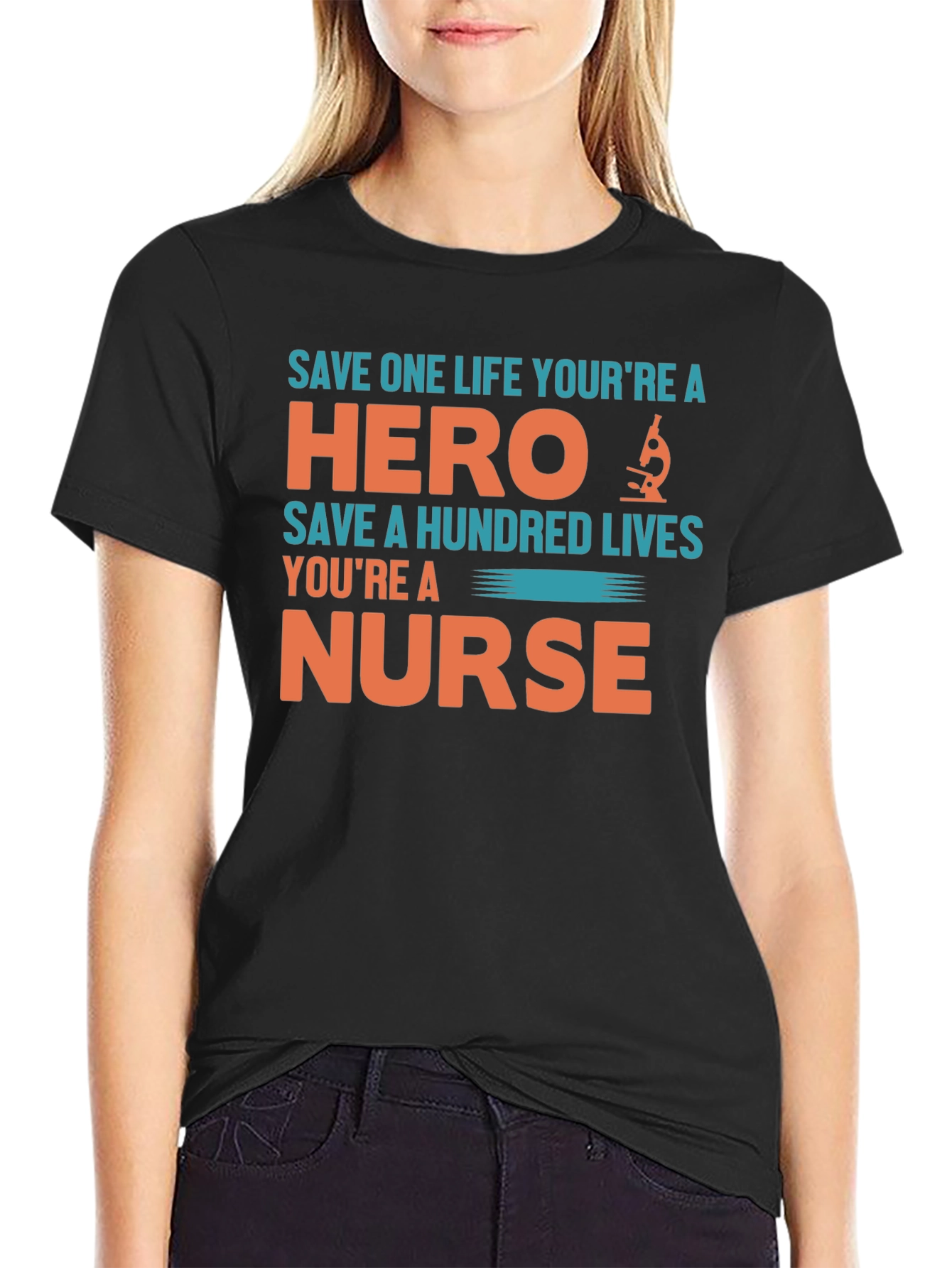 Black Nurse Hero T-Shirt - Save Lives view 2