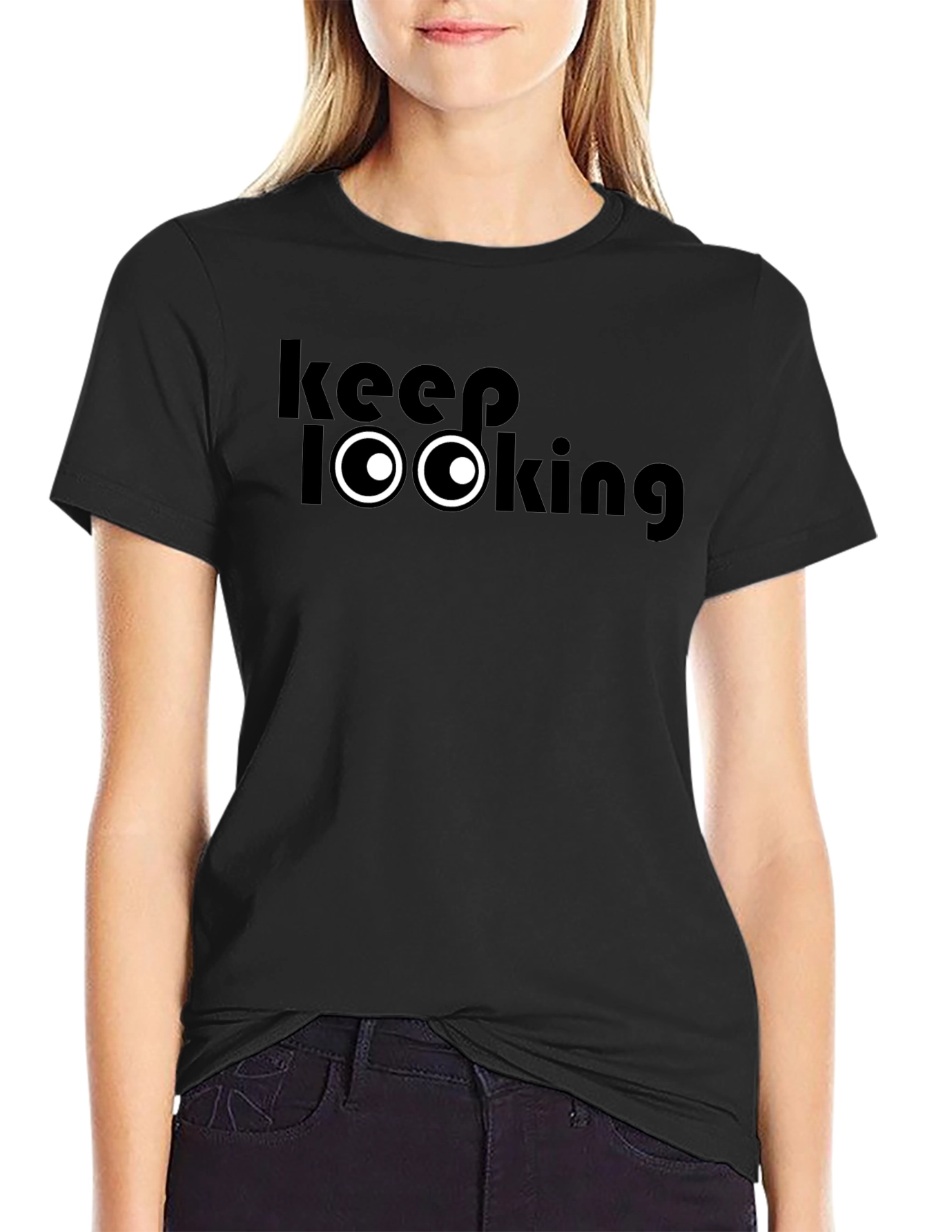 Black Keep Looking T-Shirt - Funny Graphic Tee view 2
