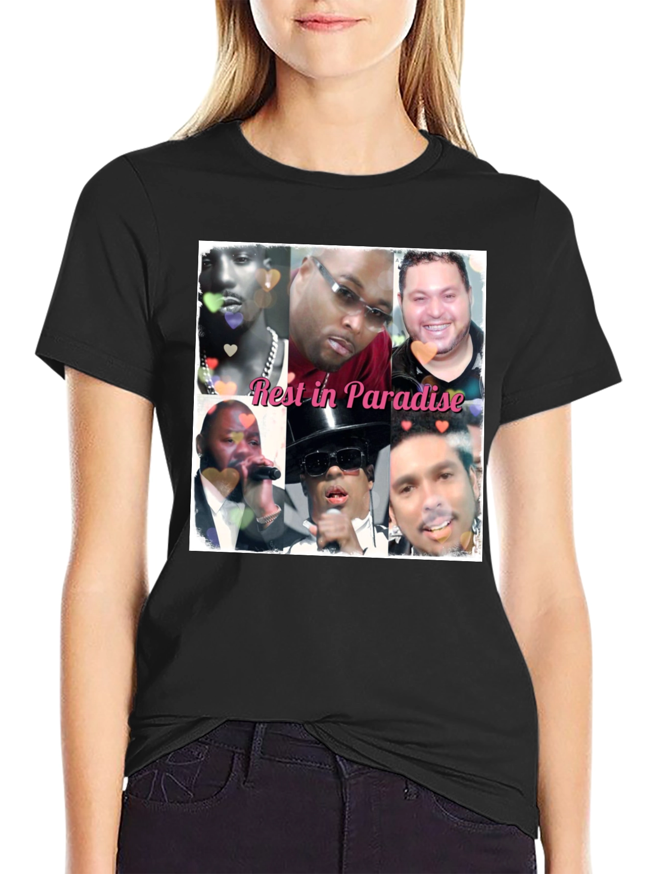 Black Rest in Paradise Memorial Tribute T-Shirt view 2