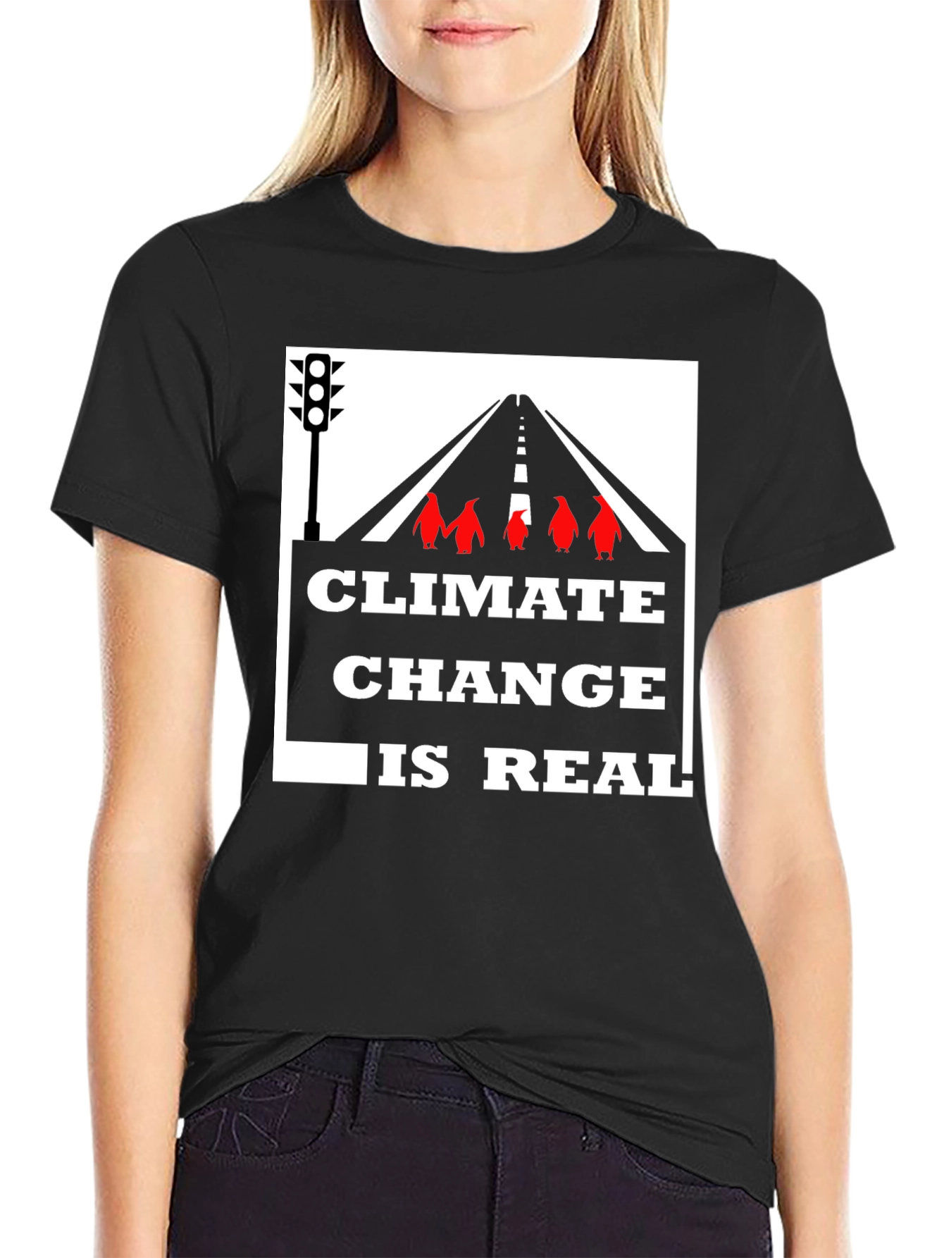 Black Climate Change Awareness Graphic Tee - Black view 2