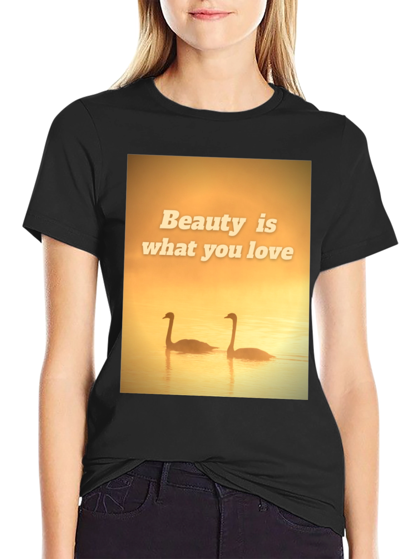 Black Beauty Swans Graphic T-Shirt view 2