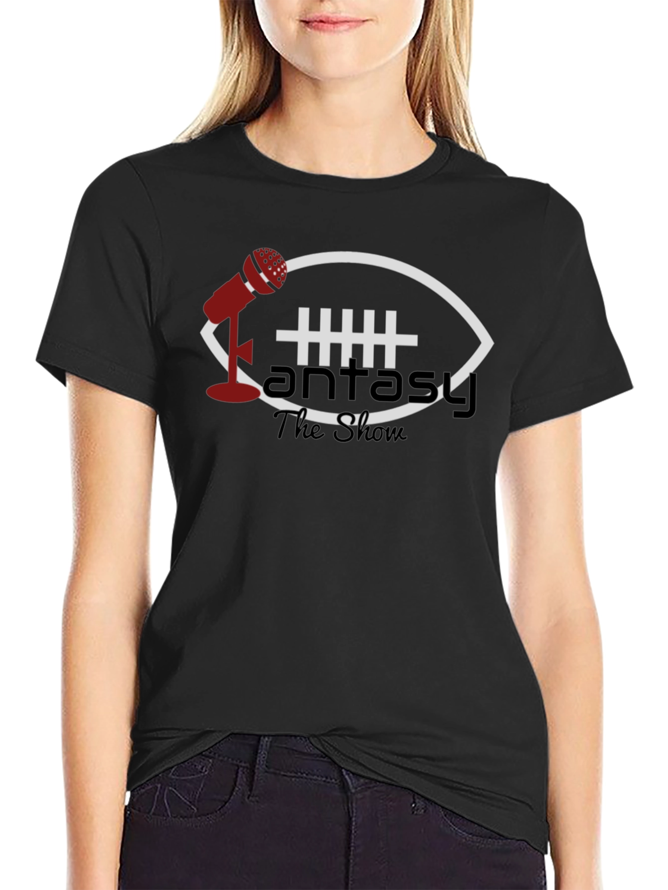 Black Fantasy Football Show T-Shirt - Premium Cotton Tee view 2