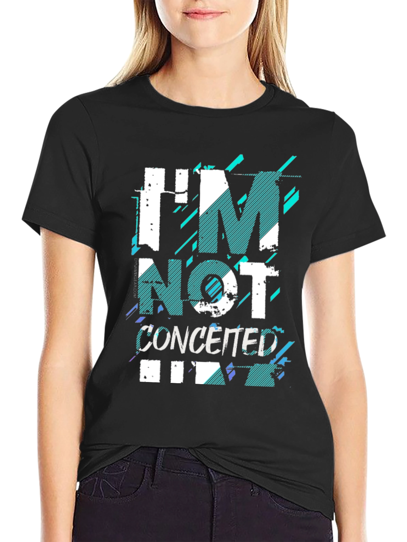 Black I'm Not Conceited Men's Black Graphic Tee view 2