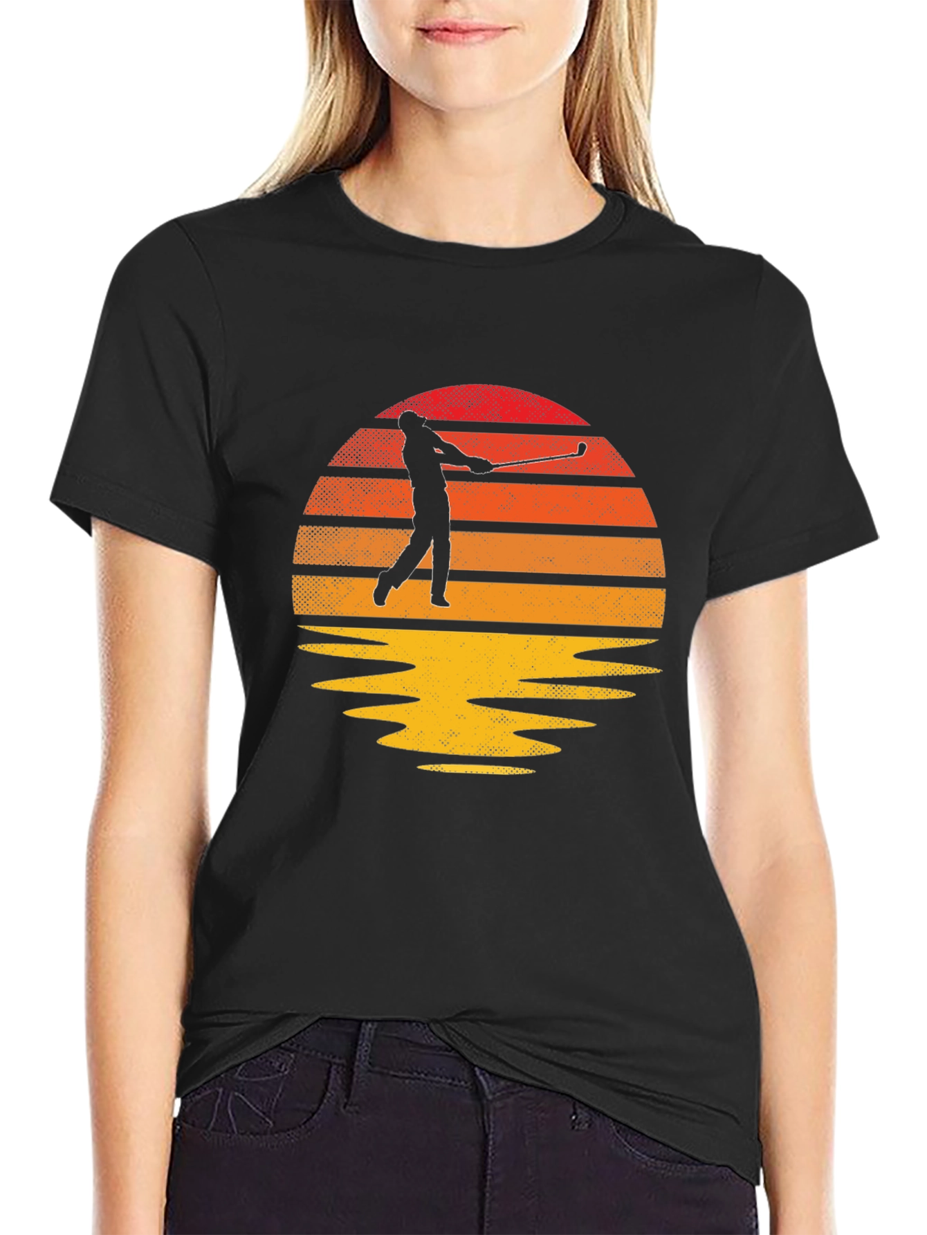 Black Golfer Sunset Graphic Tee - Classic Fit view 2
