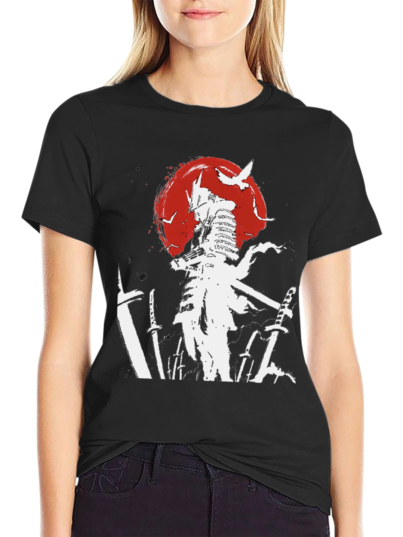 Black Samurai Graphic Tee - Japanese Warrior T-Shirt view 2