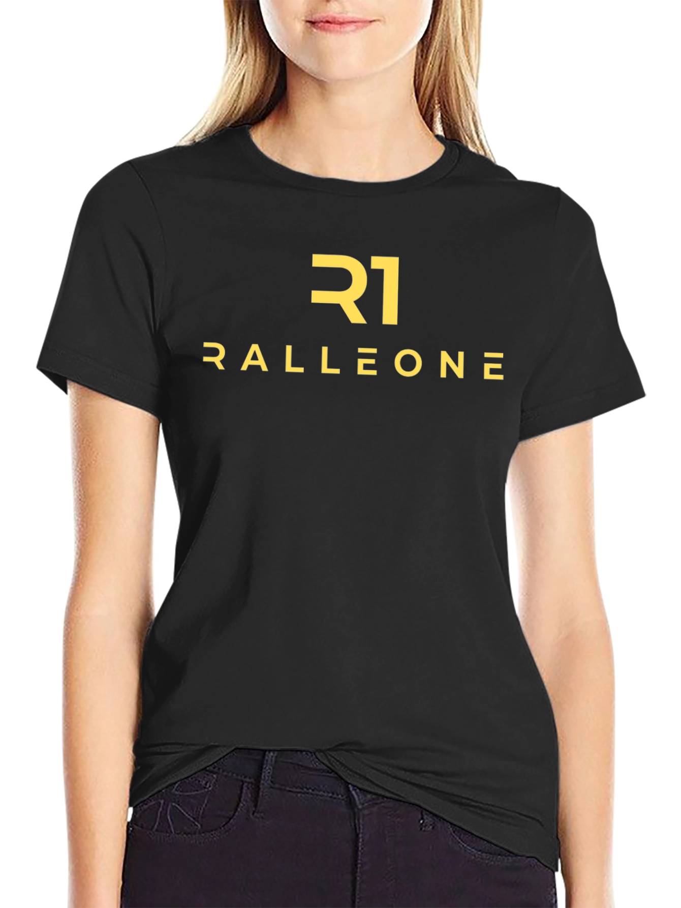 Black Ralleone Black Cotton Graphic T-Shirt view 2