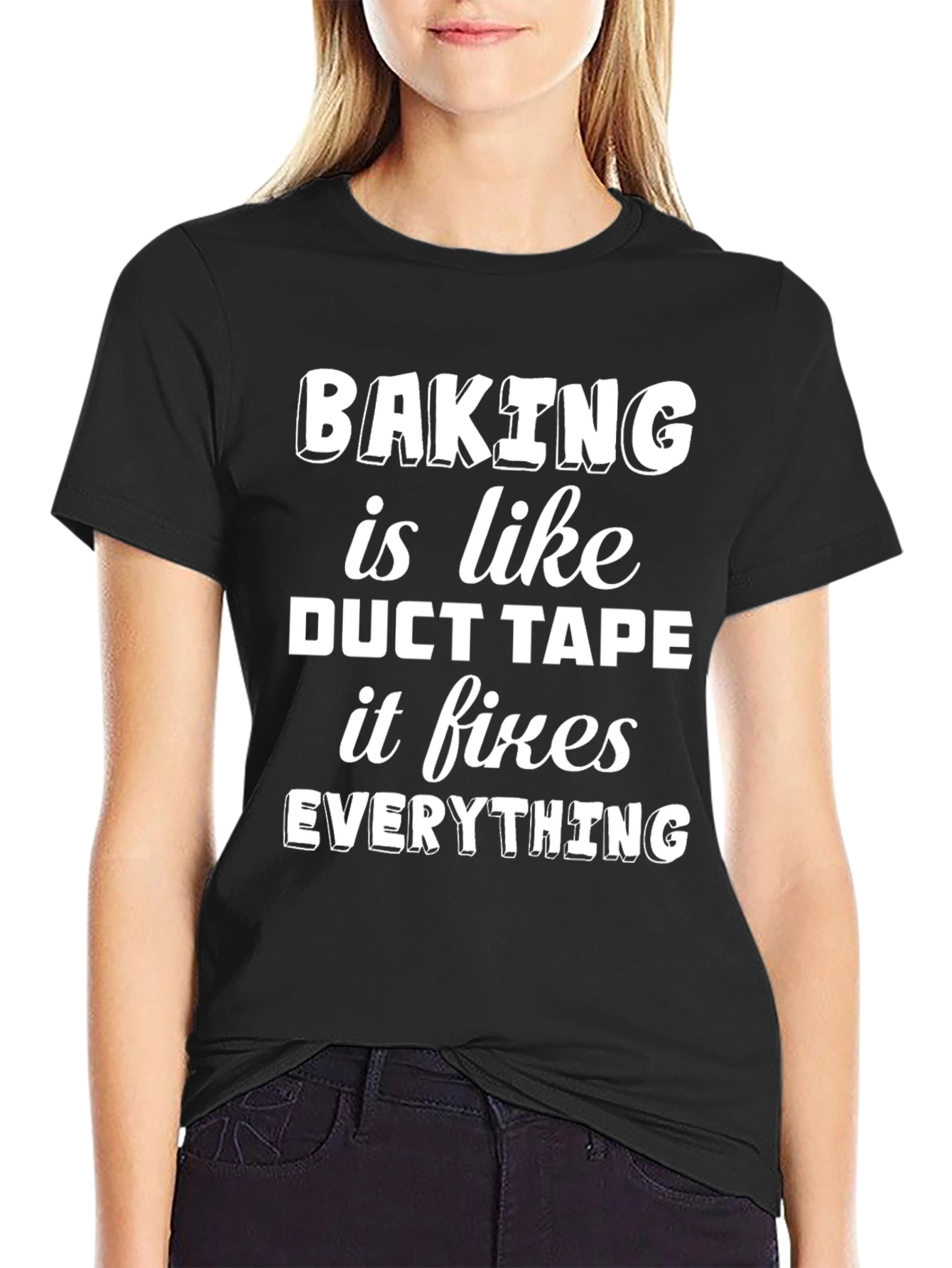 Black Baking Fixes Everything Graphic Tee view 2