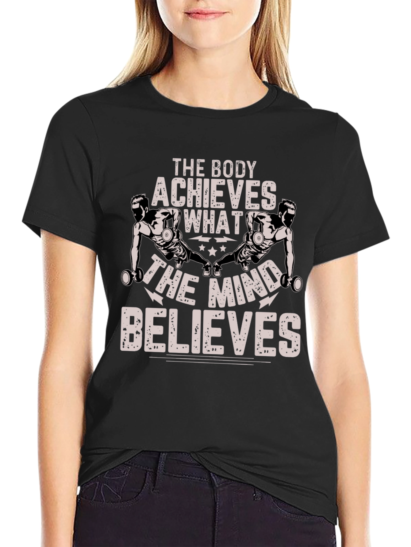 Black Motivational Body & Mind T-Shirt view 2