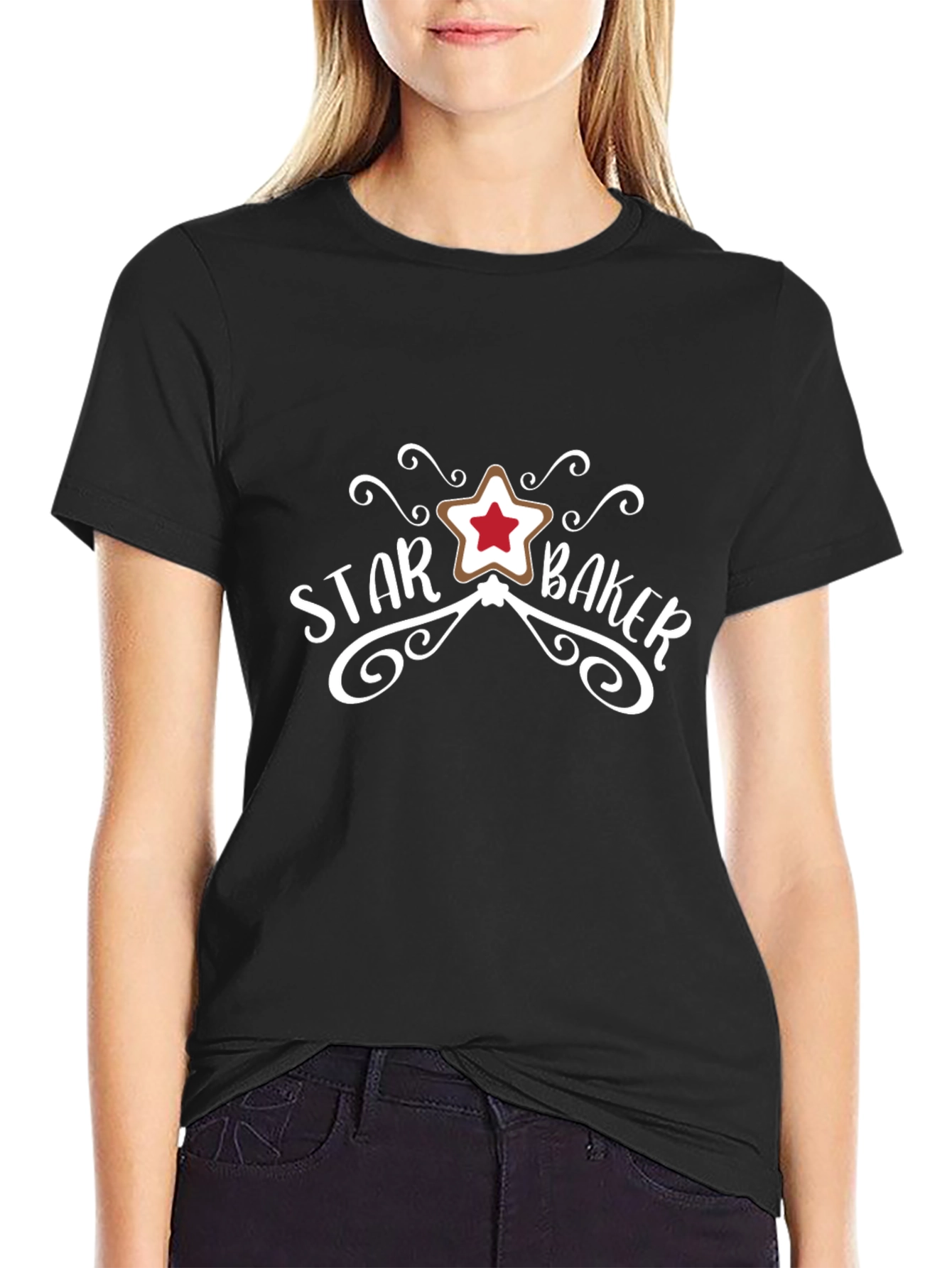Black Star Baker Graphic T-Shirt - Baking Enthusiast Tee view 2