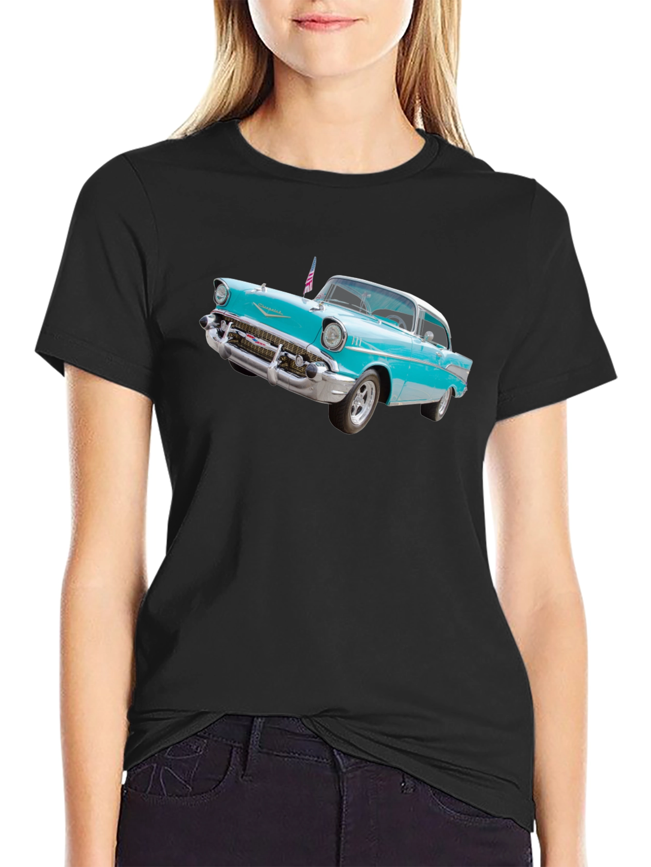 Black Vintage Car Graphic T-Shirt view 2