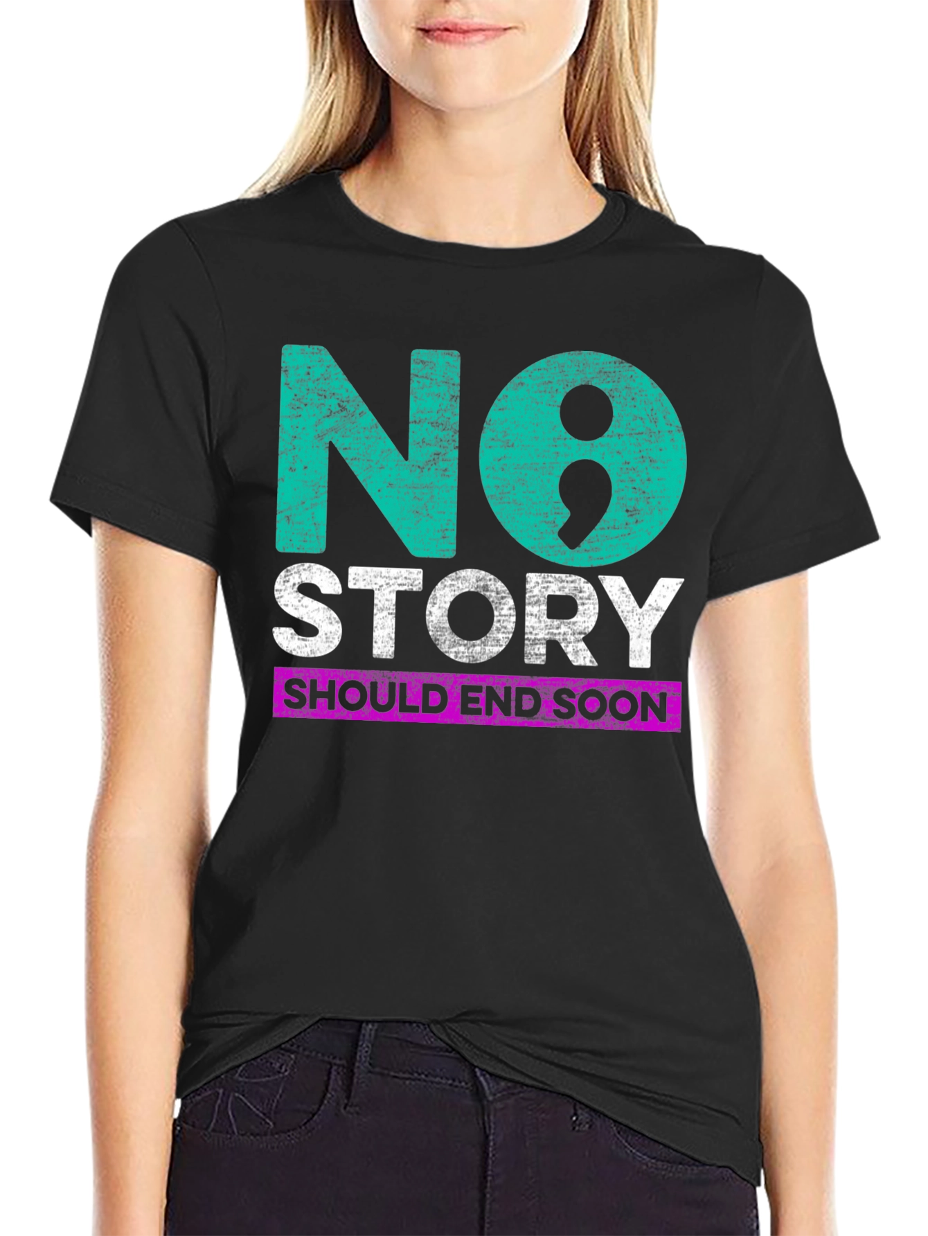 Black No Story Should End Soon T-Shirt view 2