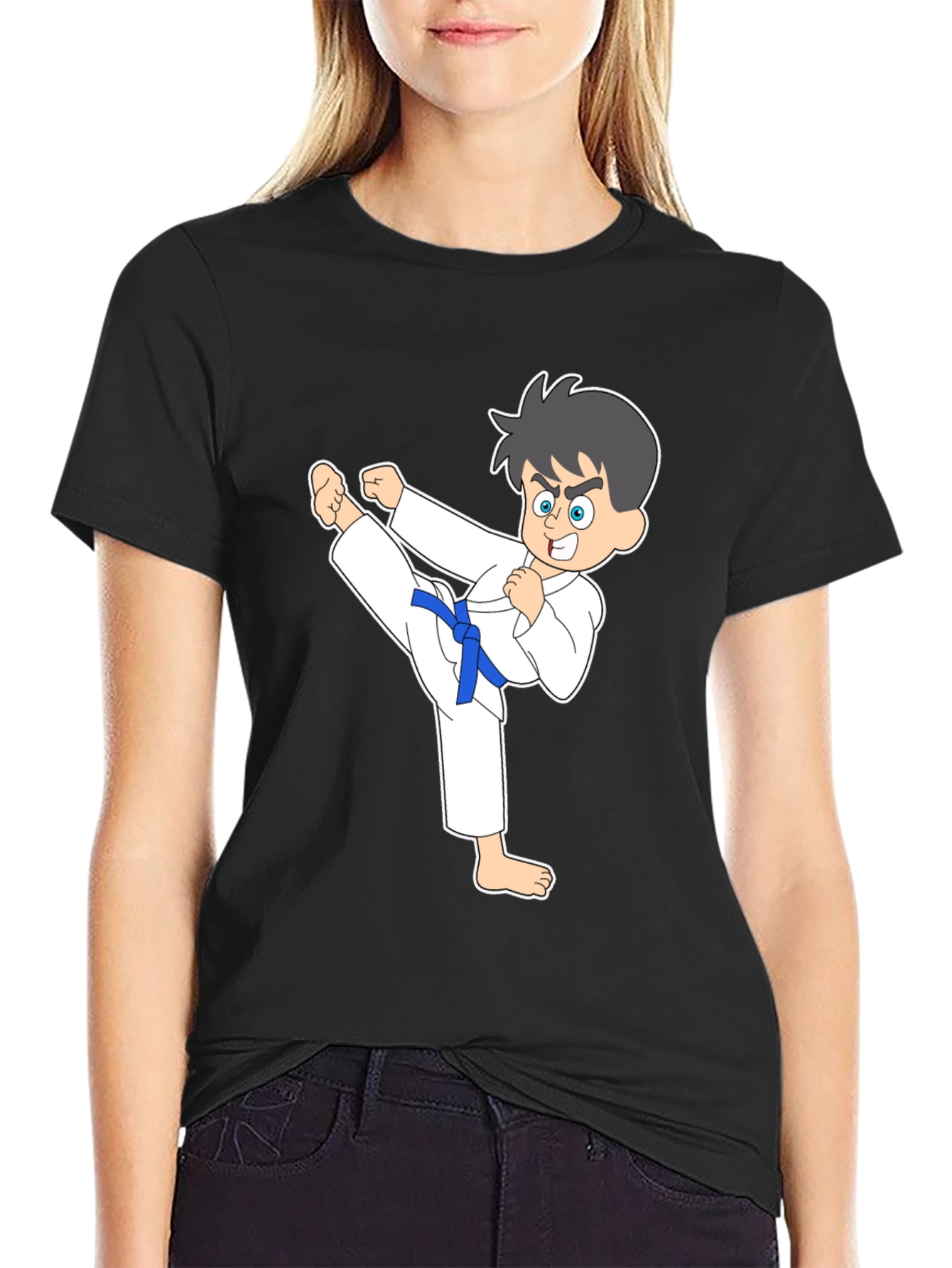 Black Karate Kid T-Shirt - Black Martial Arts Tee view 2