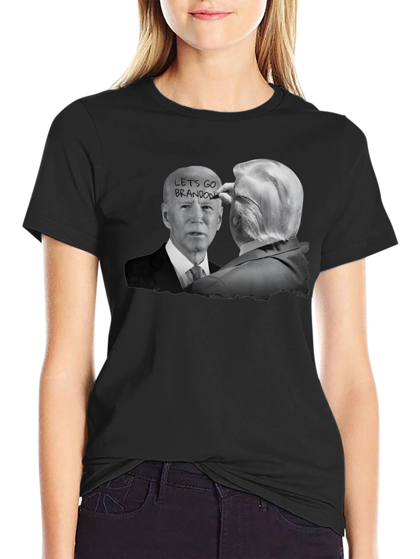 Black Let's Go Brandon T-Shirt Political Humor view 2