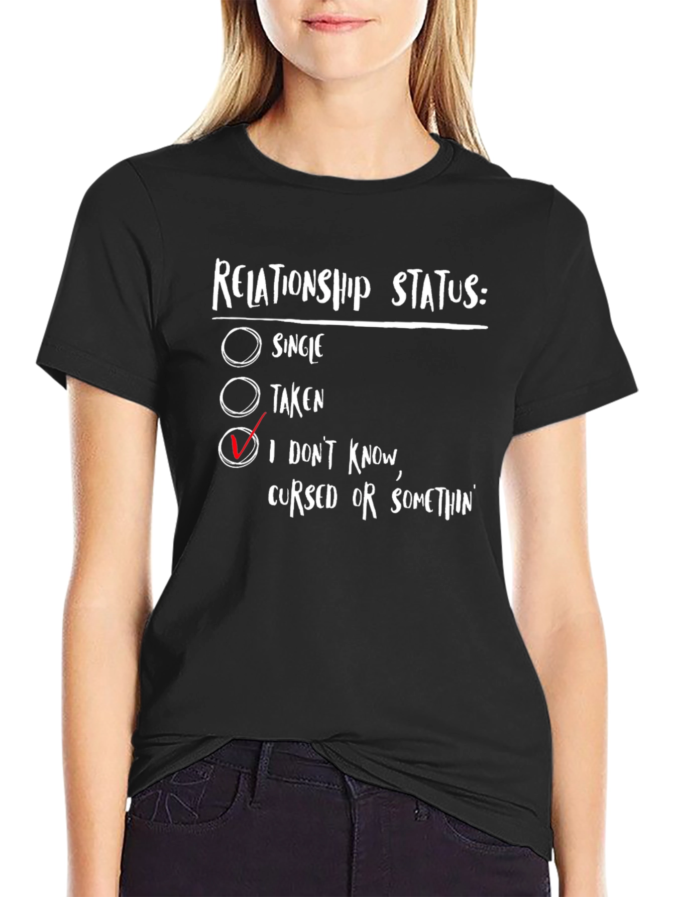 Black Relationship Status Funny Graphic Tee view 2