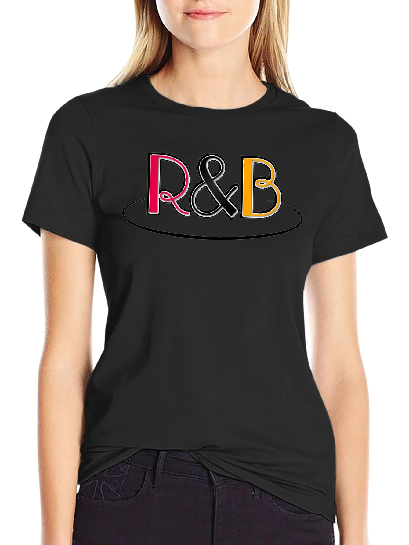 Black R&B Graphic Print Black T-Shirt view 2