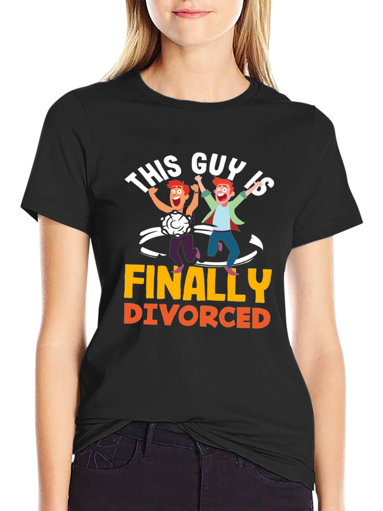 Black Finally Divorced T-Shirt view 2
