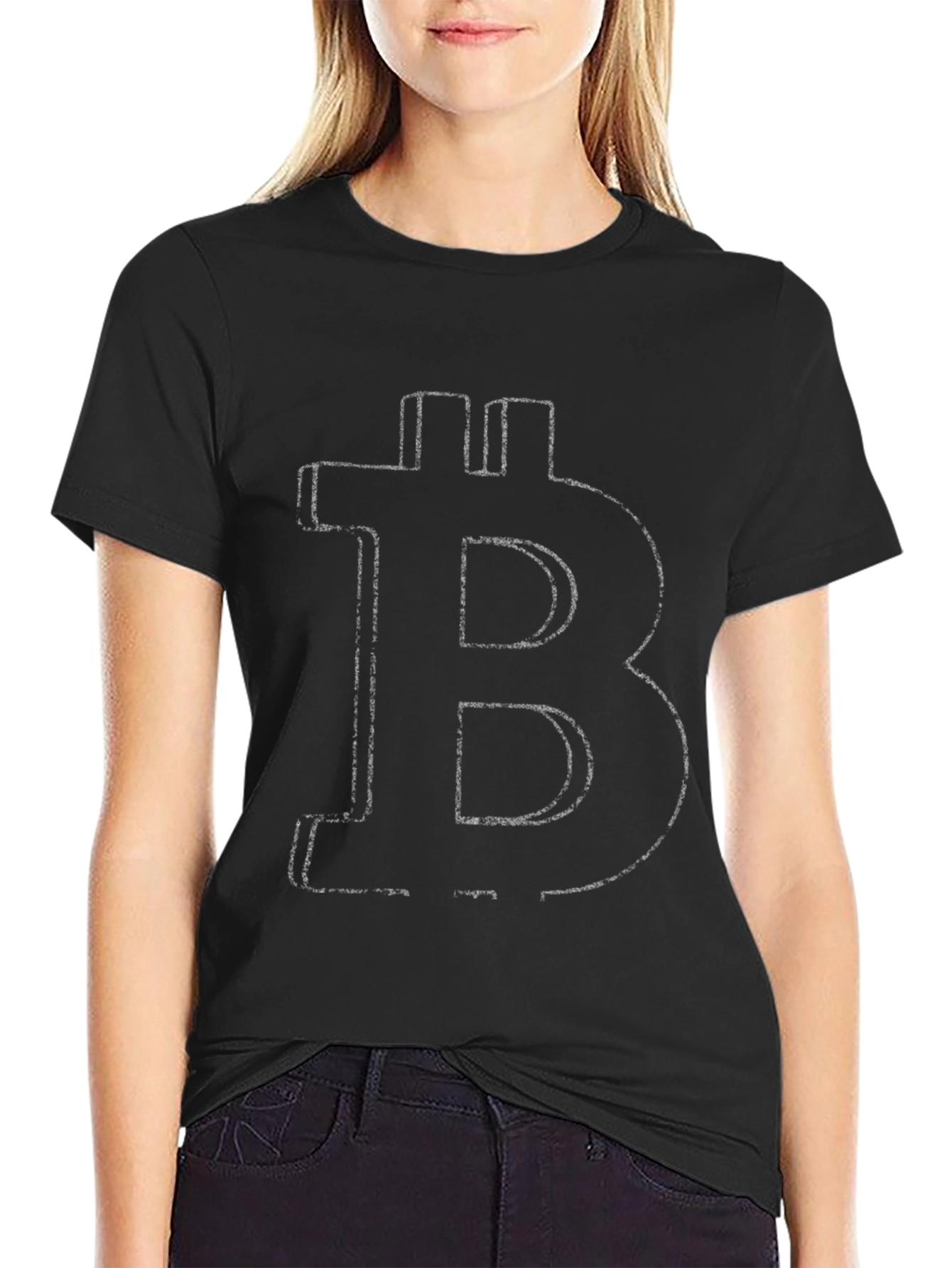 Black Bitcoin Crypto Black T-Shirt view 2