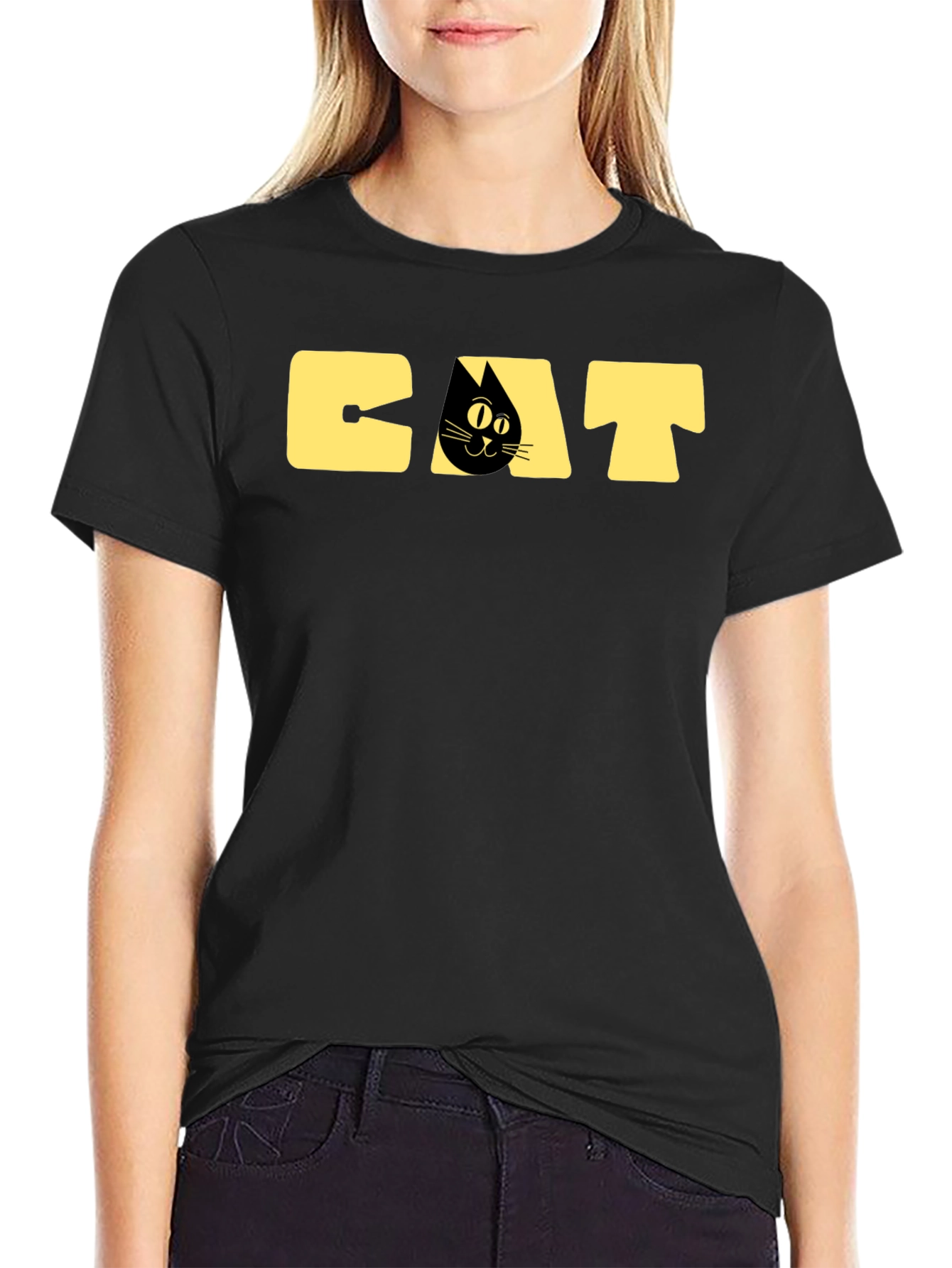 Black Cat Graphic Tee - Men's Black T-Shirt view 2