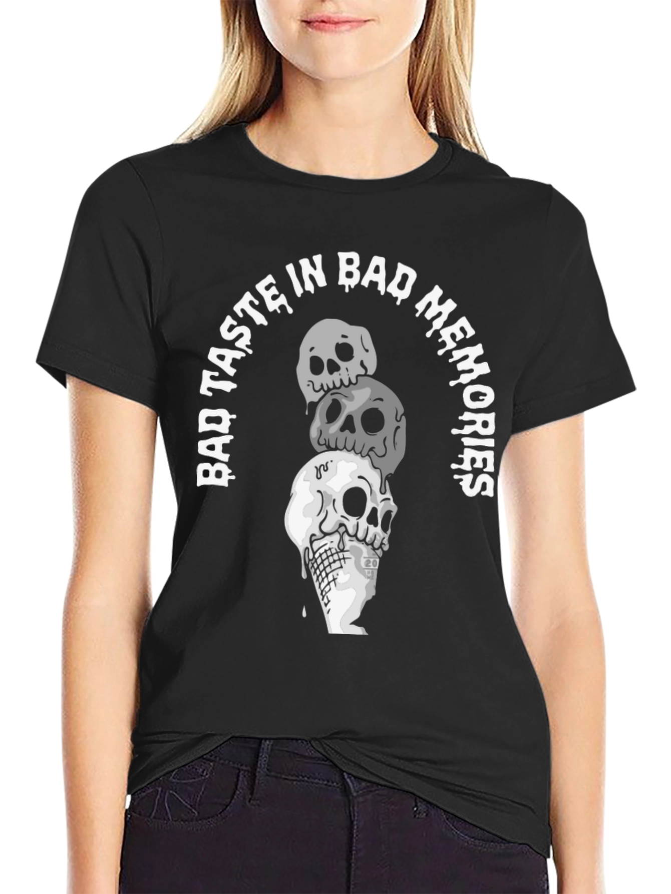 Black Skull Ice Cream T-Shirt - Bad Taste in Bad Memories view 2