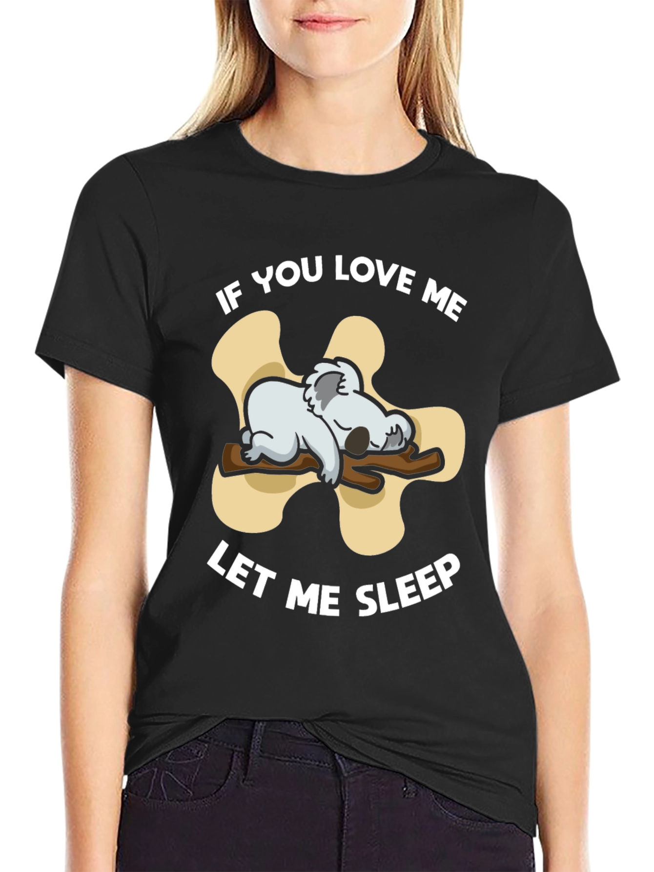 Black Koala 'Let Me Sleep' Graphic T-Shirt view 2