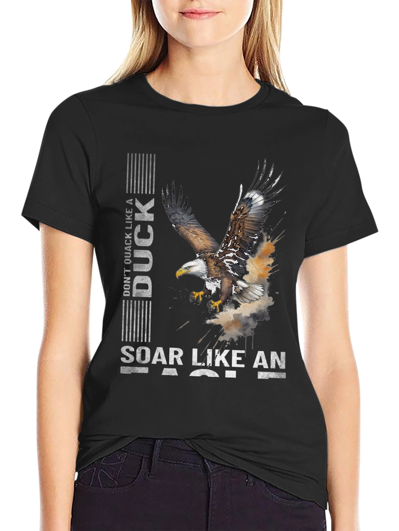 Black Don't Quack Like a Duck, Soar Like an Eagle Graphic Tee view 2