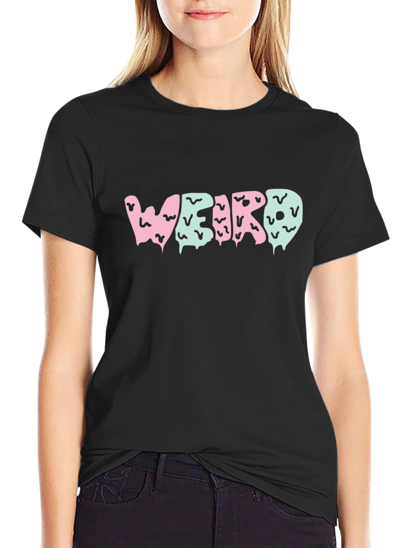 Black Weird Graphic T-Shirt - Unique Design view 2