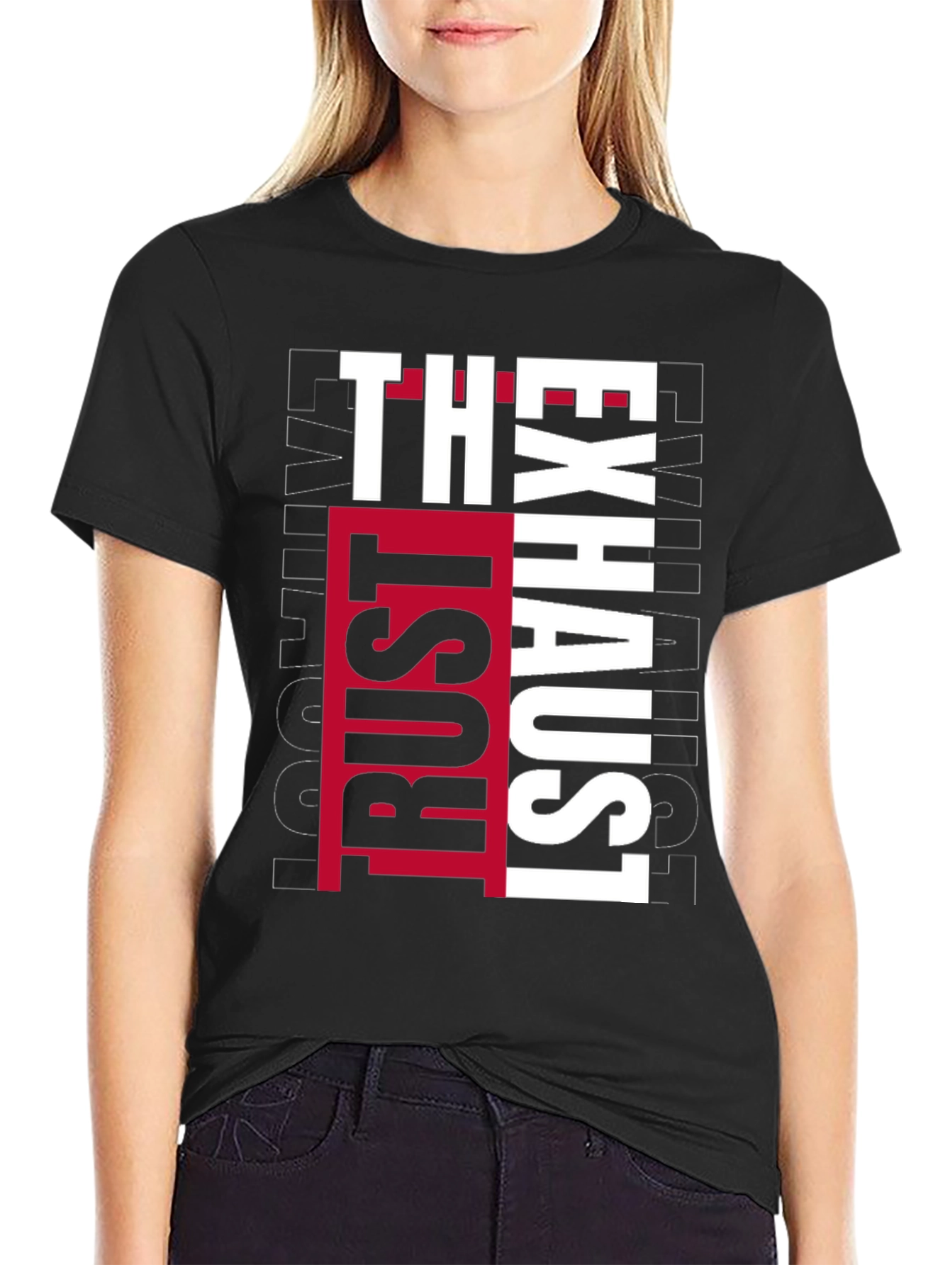 Black The Rust Exhaust T-Shirt - Bold Graphic Tee view 2