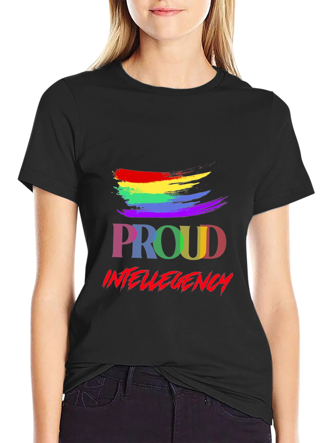 Black Proud Intellegency LGBTQ+ T-Shirt view 2