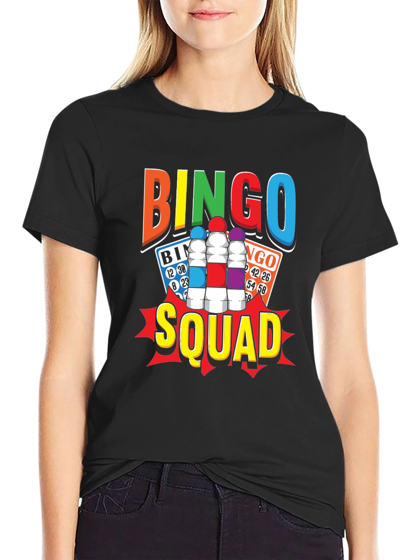 Black Bingo Squad T-Shirt - Fun & Colorful Design view 2
