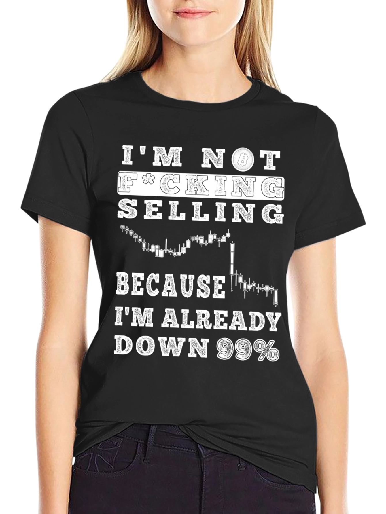 Black I'm Not Selling T-Shirt - Funny Stock Market Trader Tee view 2