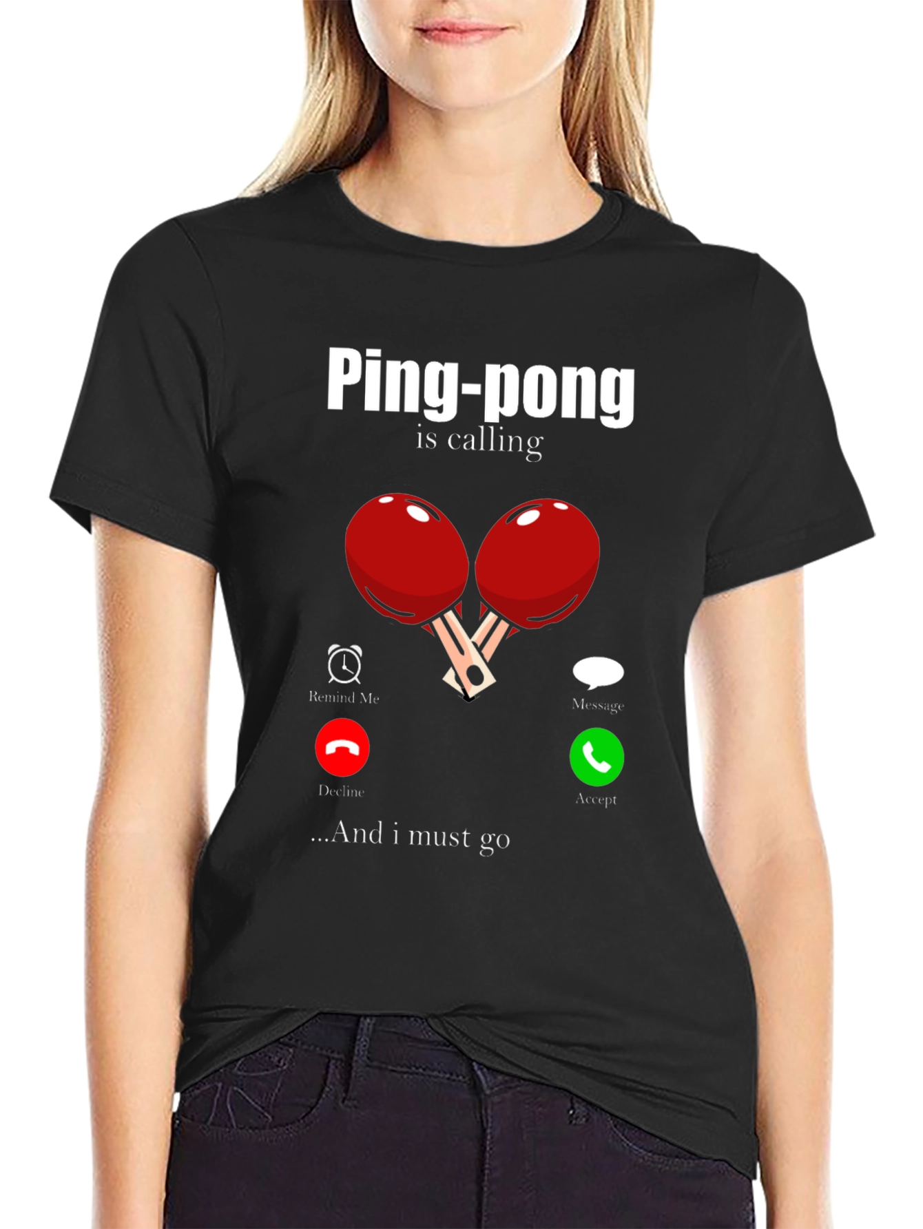 Black Ping-Pong Is Calling Men's T-Shirt view 2