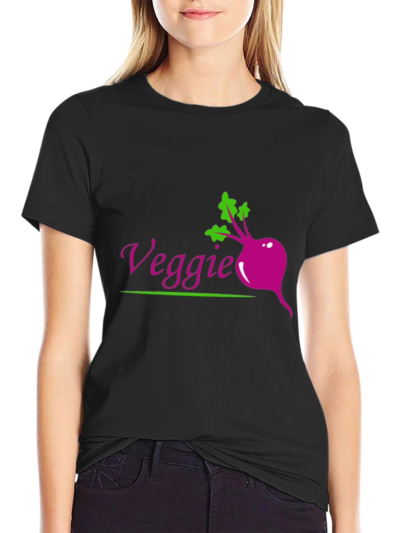 Veggie Beet Graphic Tee - Black Casual T-Shirt - 2