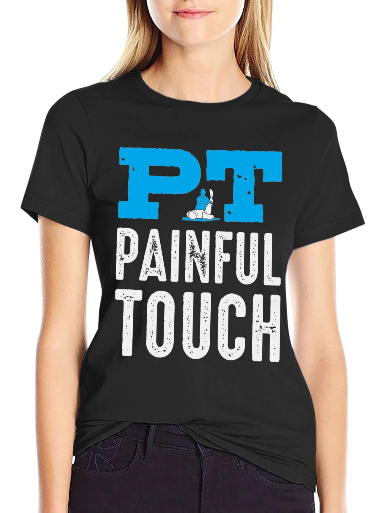 Black PT Painful Touch Graphic Tee - Physical Therapy Shirt view 2