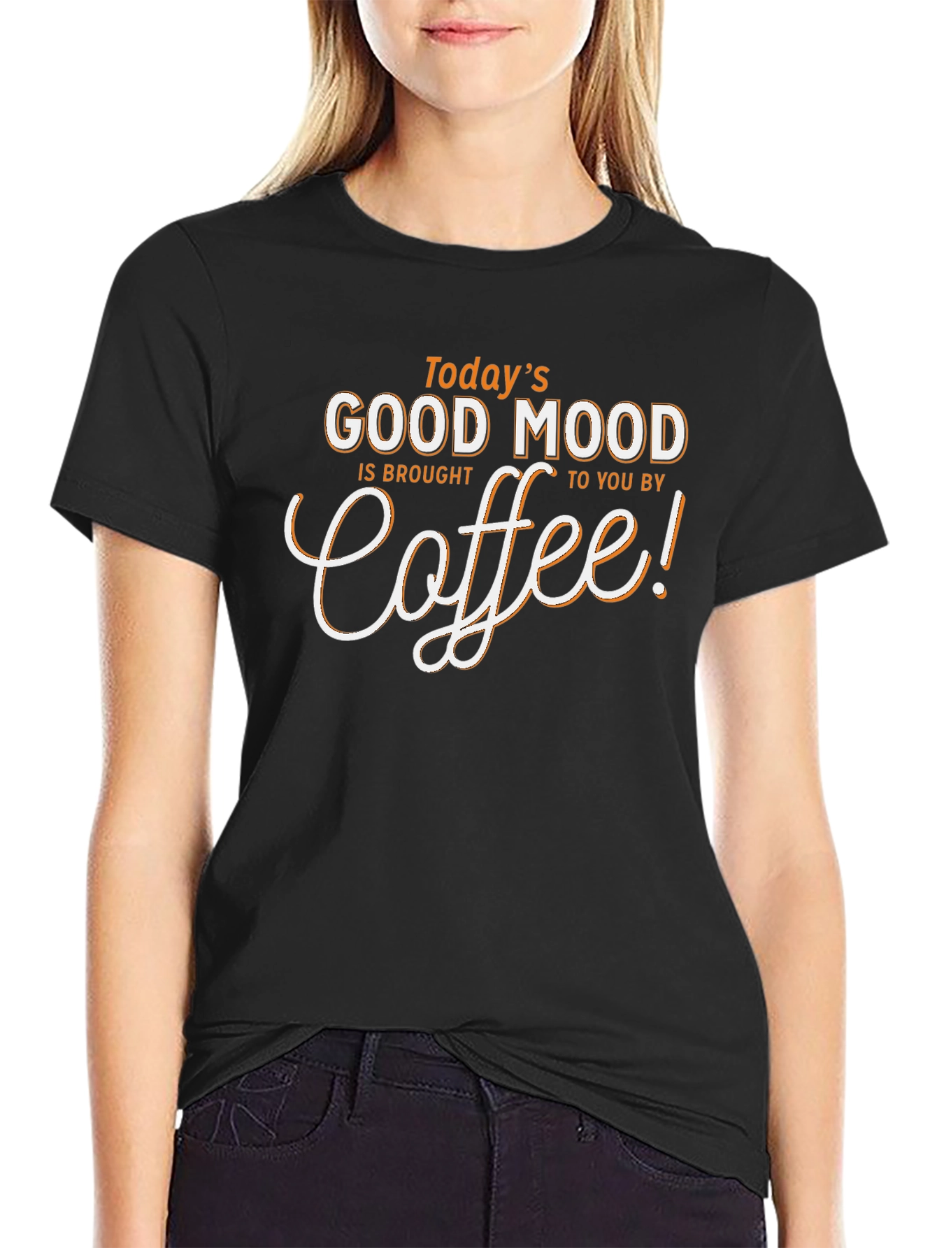 Black Today's Good Mood Coffee T-Shirt - Unisex Black Tee view 2