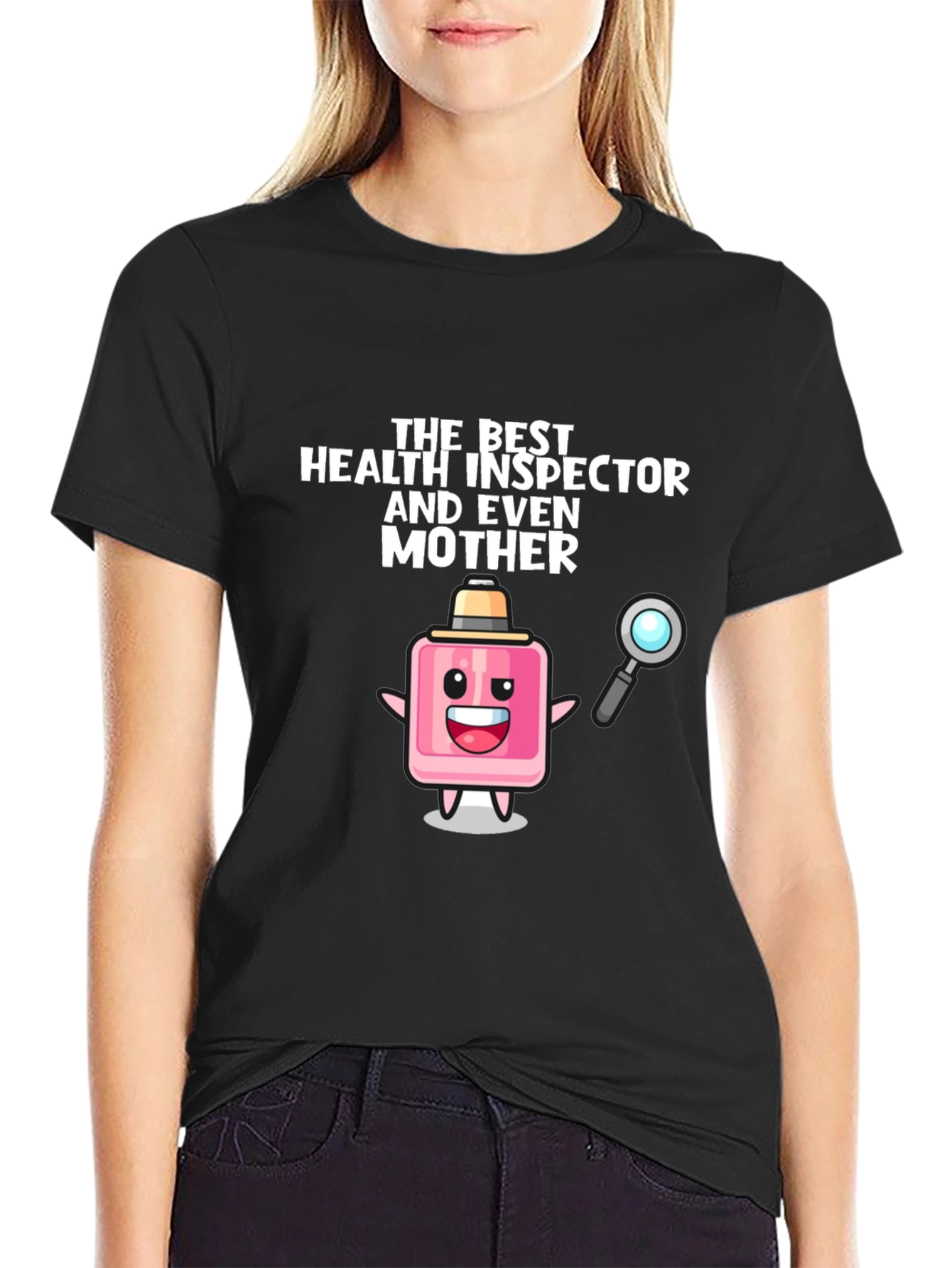 Black Health Inspector Mother Novelty T-Shirt view 2