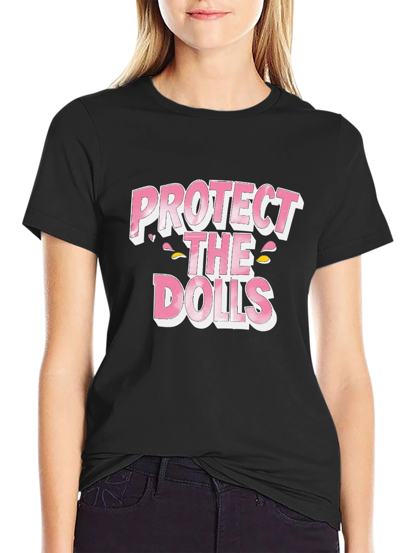 Black Protect The Dolls Graphic T-Shirt view 2