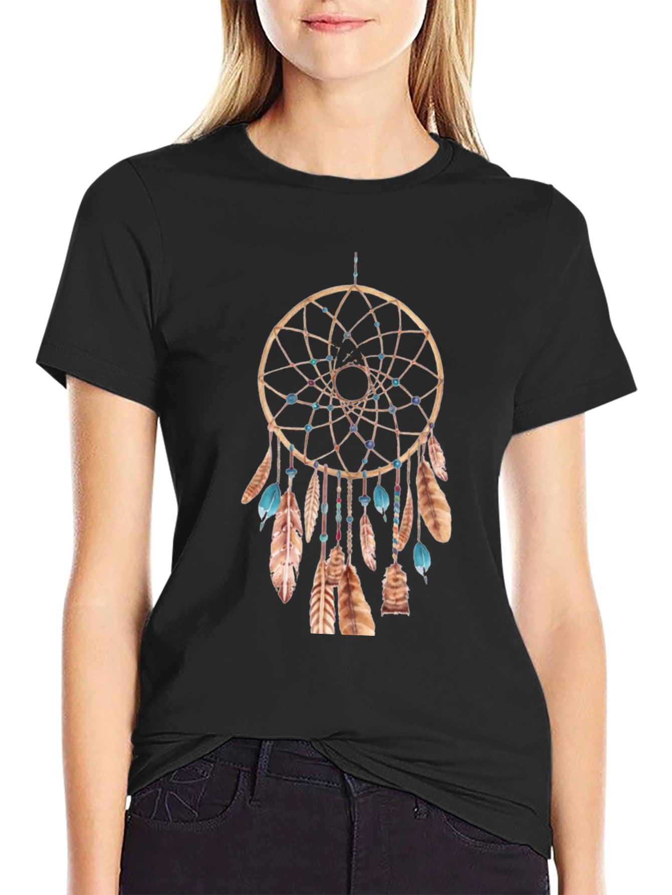 Black Dreamcatcher Graphic T-Shirt view 2