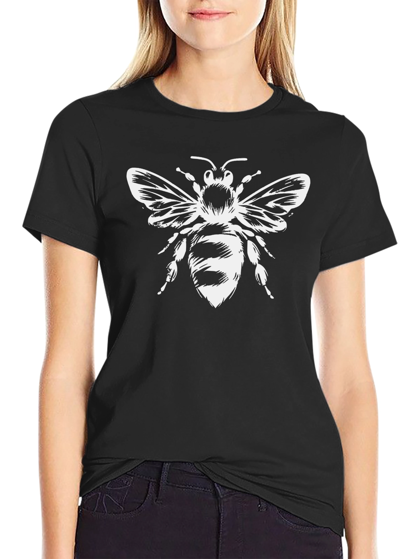 Black Black Bee Graphic Tee - Stylish Insect Design view 2