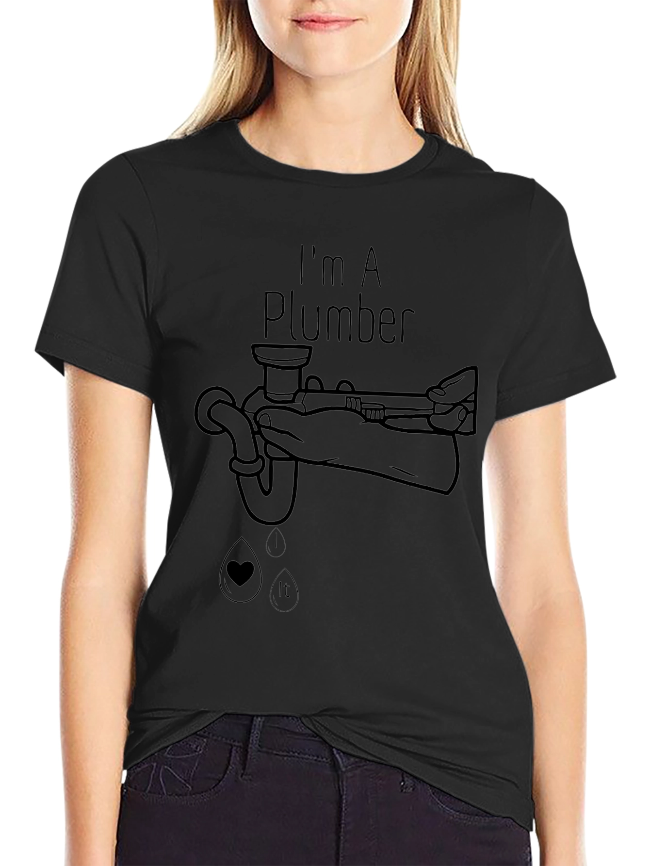 Black I'm A Plumber Graphic Tee - Black view 2