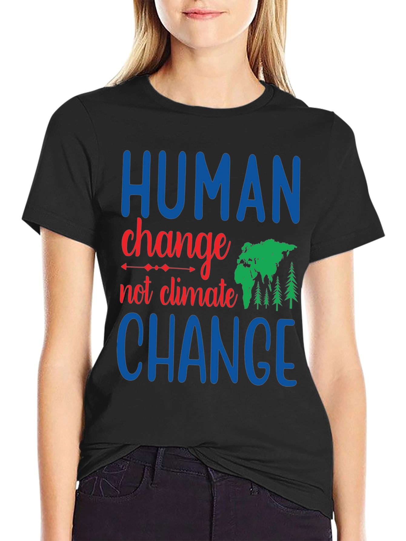 Black Human Change, Not Climate Change Graphic Tee view 2