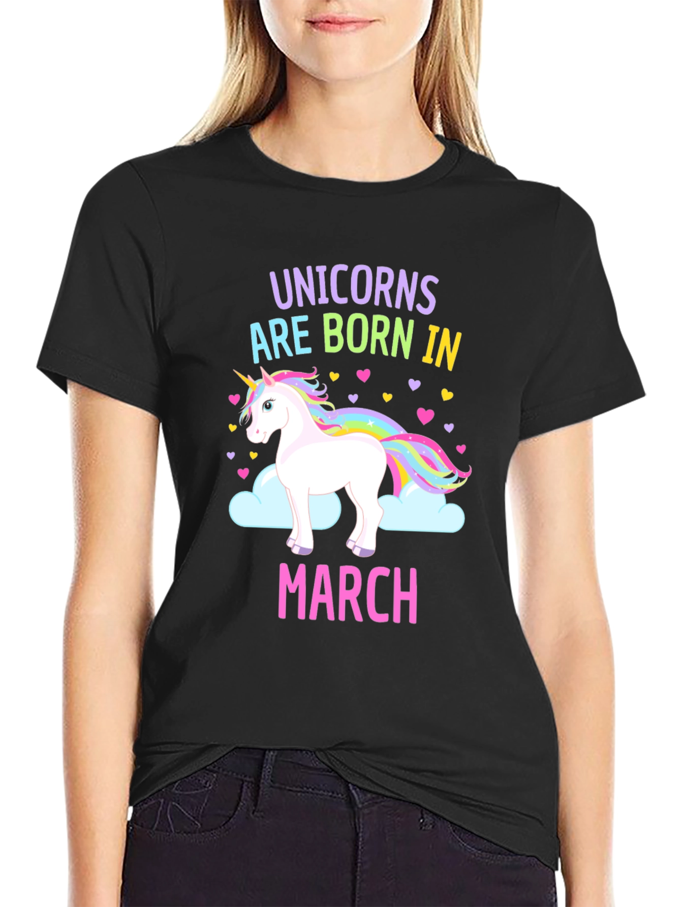 Unicorn Born in March T-Shirt - 2