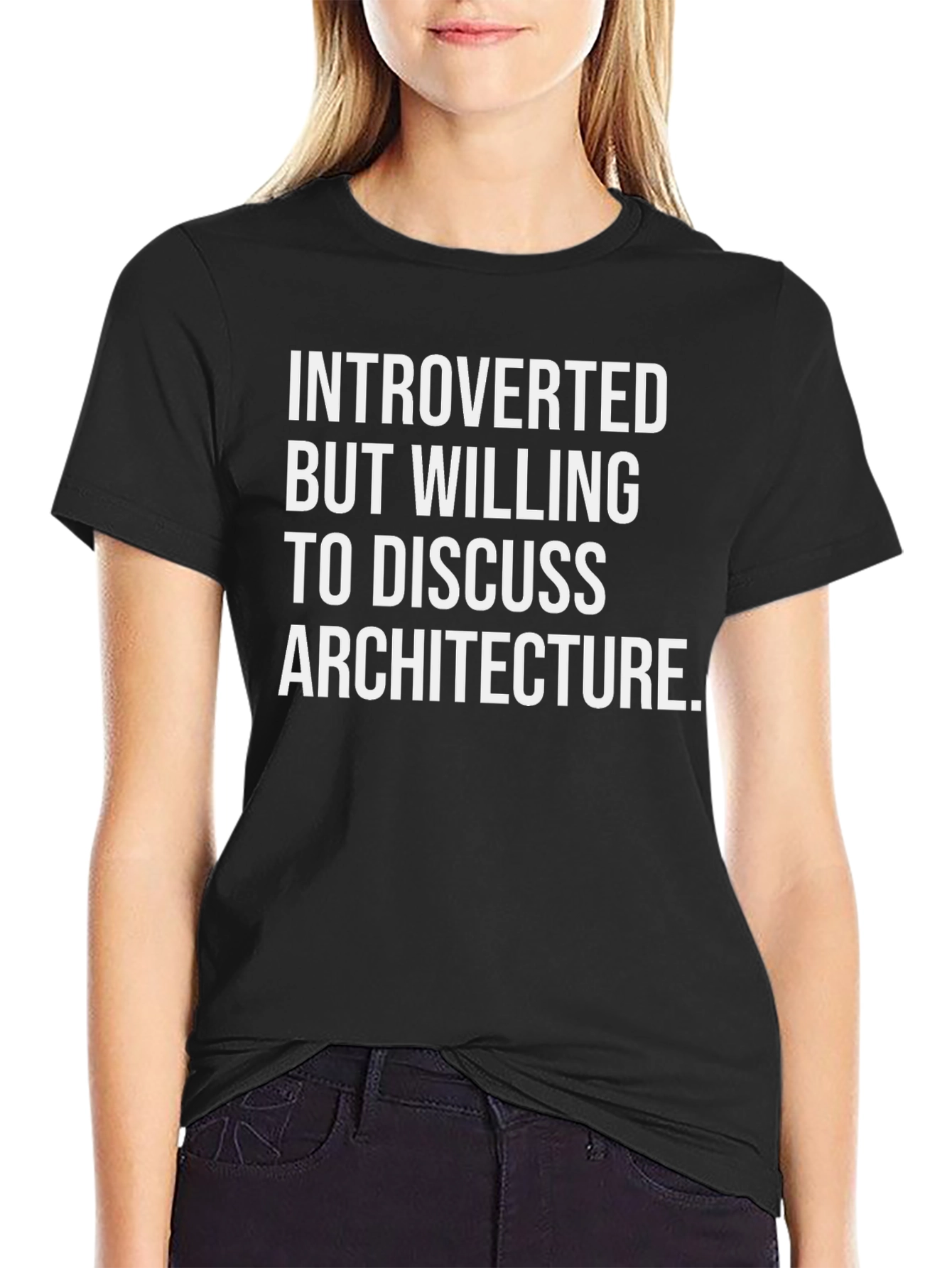 Black Introverted Architecture T-Shirt - Funny Architect Tee view 2