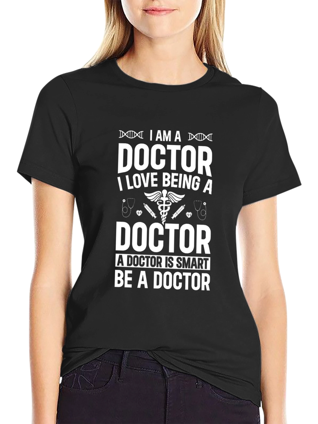 Black I am a Doctor T-Shirt | Medical Professional Tee view 2