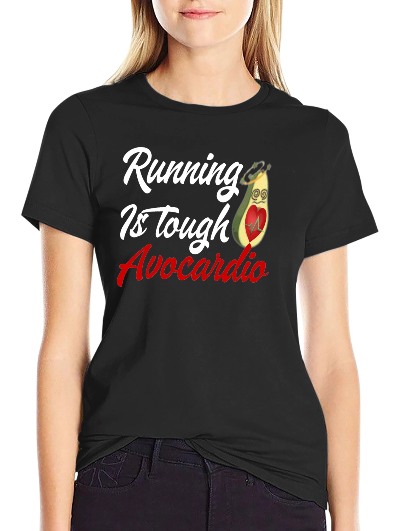 Black Running is Tough Avocardio Black T-Shirt view 2